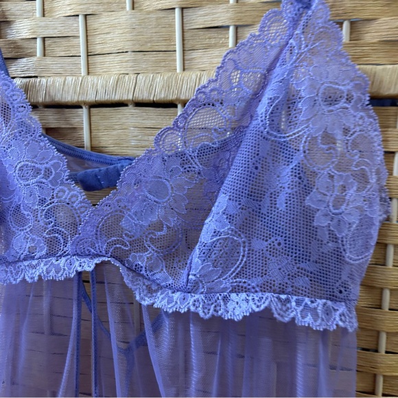 Victoria’s Secret light purple baby 
doll lingerie size medium triangle cut VTG - Picture 3 of 6